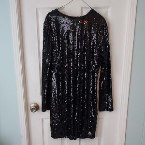 Elegant Black Sequin Dress